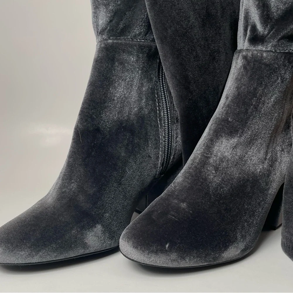 Aldo Black Velvet Knee-High Boots Size 7
